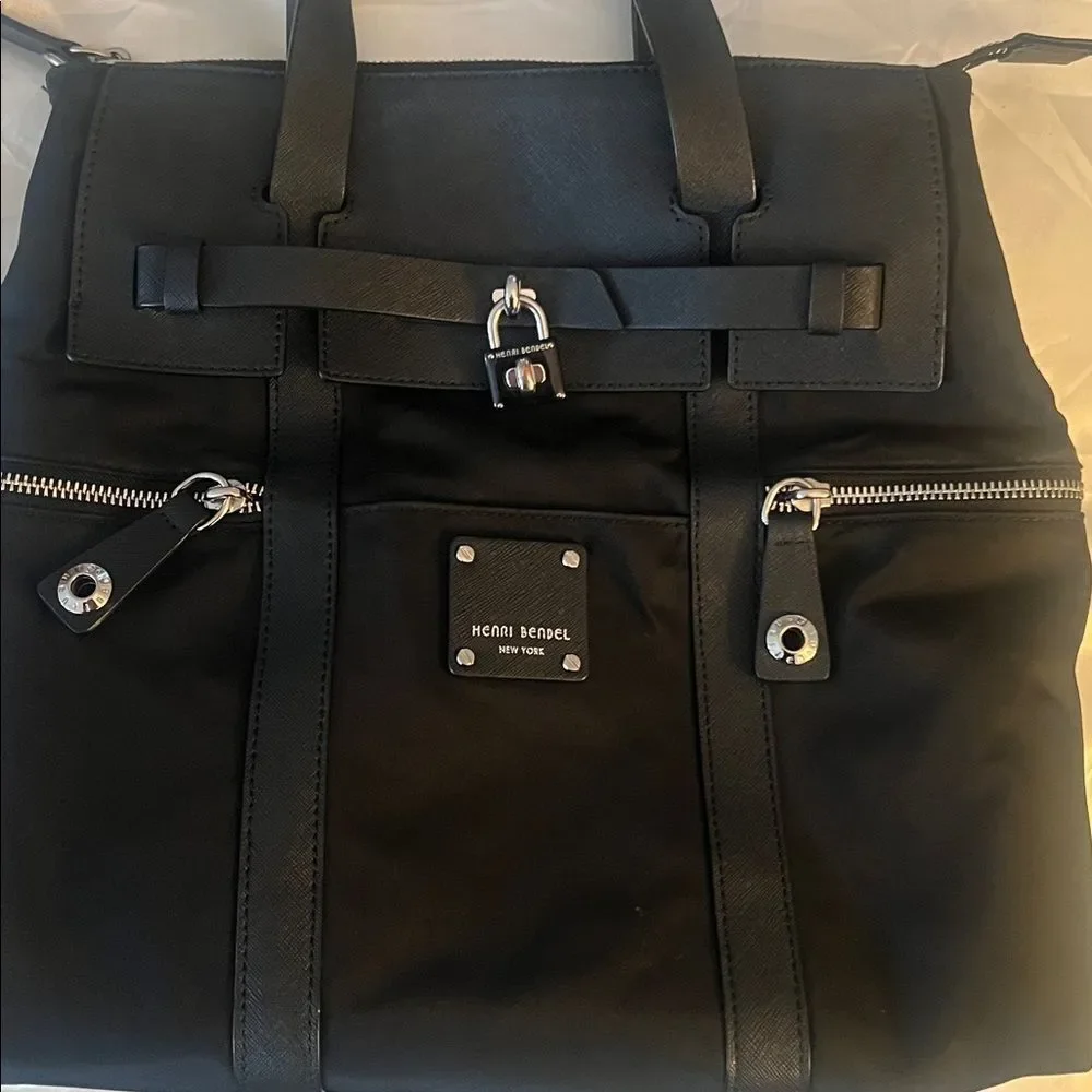 Henri Bendel Jetsetter Backpack - Black and Silver - Small